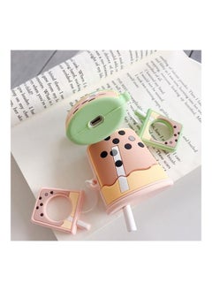 Generic Wireless Earphones Shockproof Pearl Milk Tea Silicone Protective Case for Apple AirPods 1/2 Apricot  - Image 3