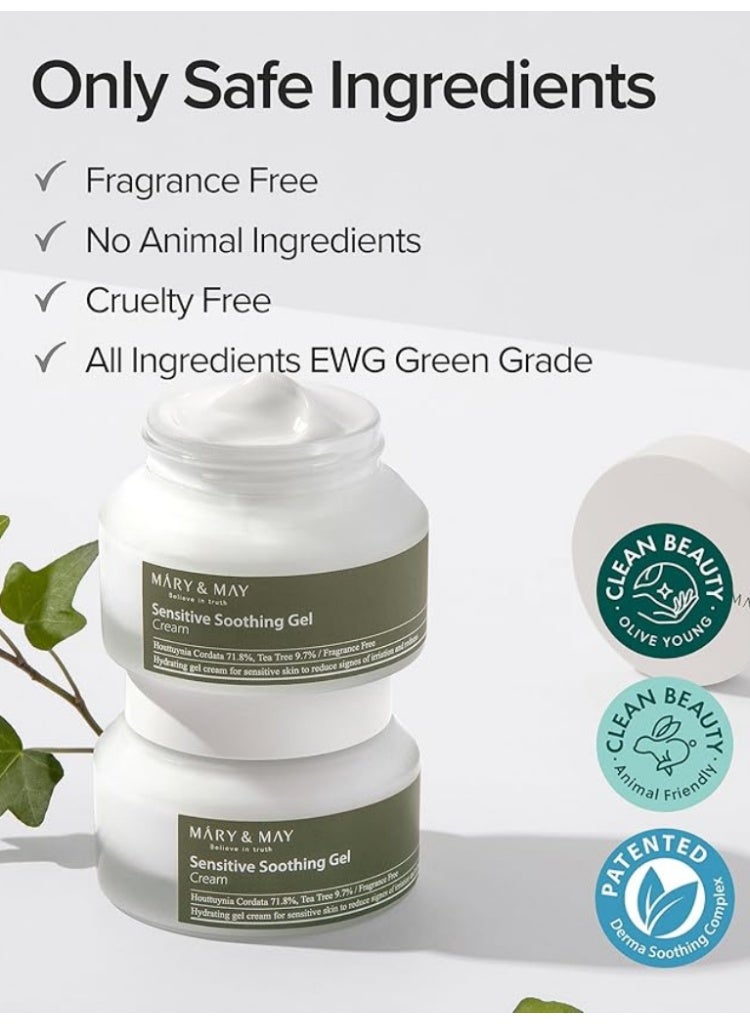 MARY & MAY Mary&May Sensitive Soothing Gel Cream for Redness, Irritation & Barrier Repair - Image 5