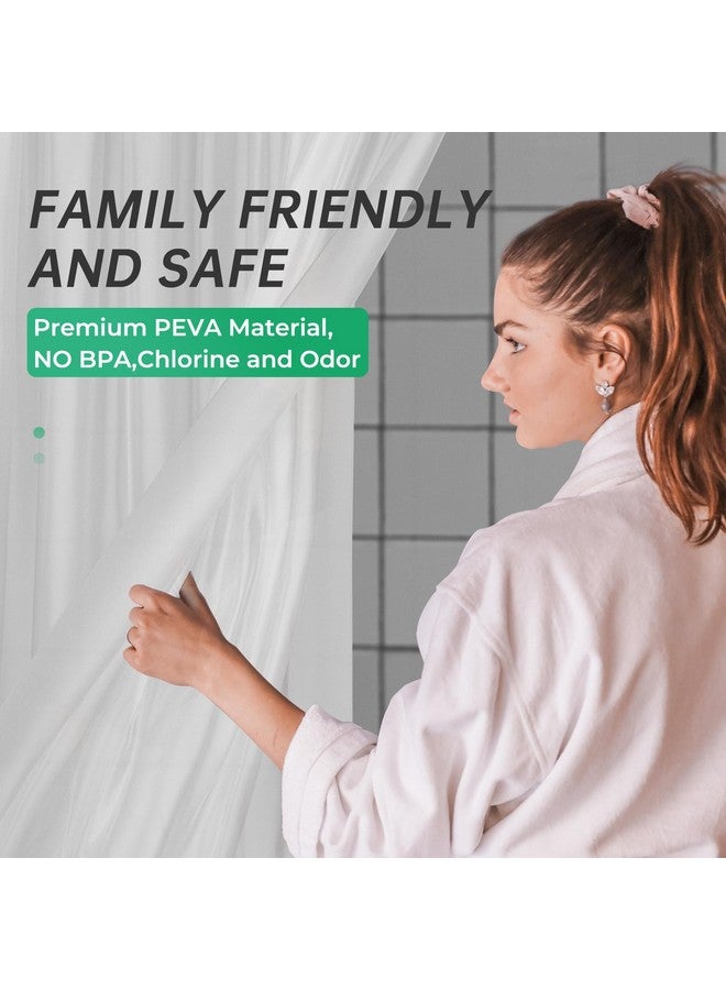 AmazerBath Frosted Shower Curtain Plastic 72x72 Inches, Heavy Duty Shower Curtain Waterproof, Thick PEVA Shower Curtains for Bathroom with 3 Big Clear Weighted Stones and 12 Rustproof Grommets - Image 3