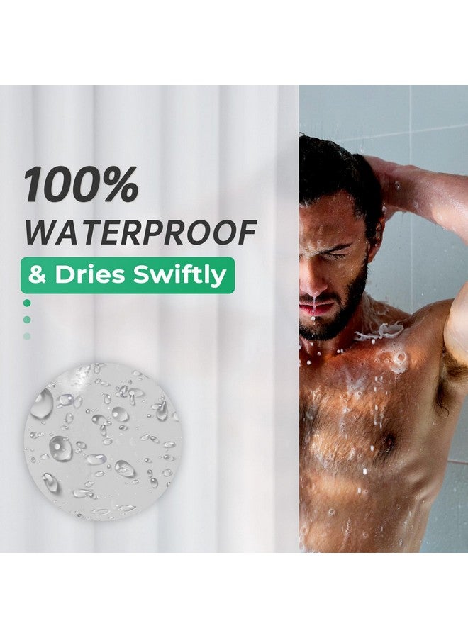 AmazerBath Frosted Shower Curtain Plastic 72x72 Inches, Heavy Duty Shower Curtain Waterproof, Thick PEVA Shower Curtains for Bathroom with 3 Big Clear Weighted Stones and 12 Rustproof Grommets - Image 4