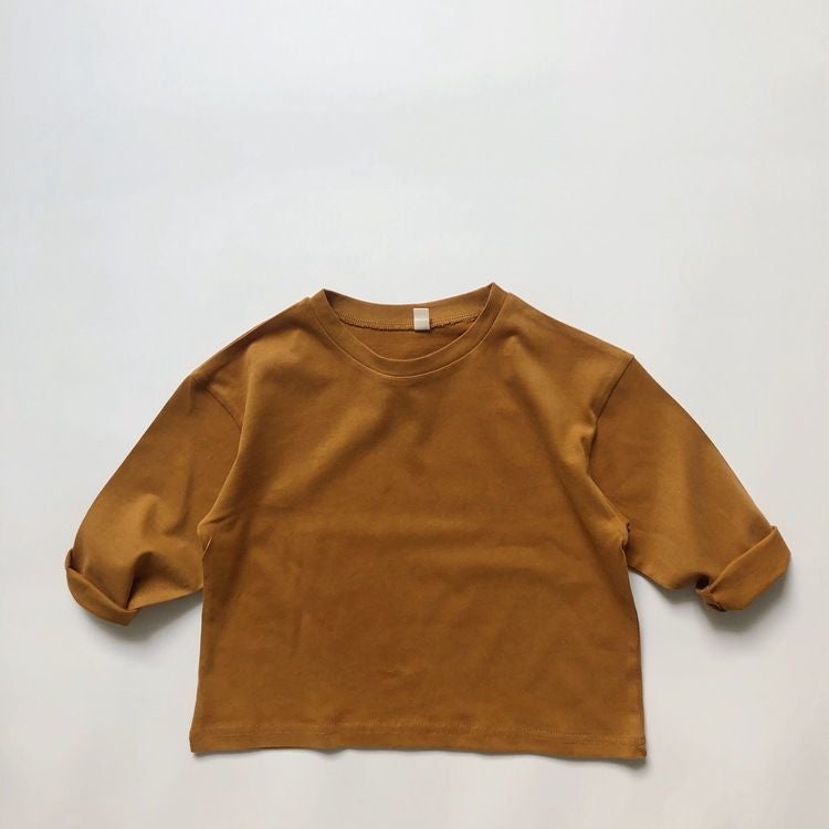 New Khaji Color Korean Style Children's Cotton Long-sleeved T-shirt for Boys and Girls Baby's Skin-friendly Loose Base Shirt Spring and Autumn Top - Image 4