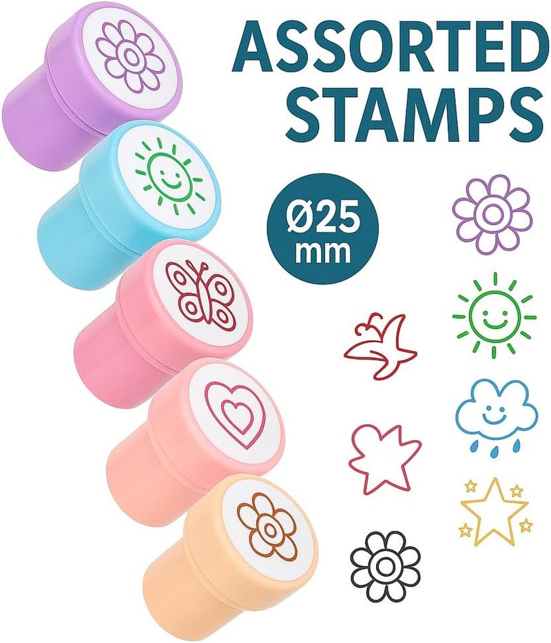 FITTO 6 Pieces Assorted Sky Theme Stamps, 25mm - Image 1