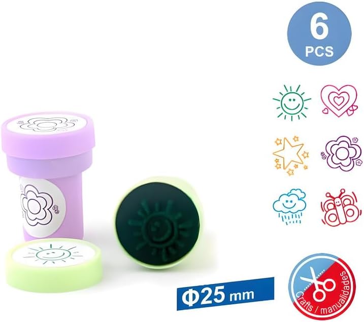 FITTO 6 Pieces Assorted Sky Theme Stamps, 25mm - Image 2