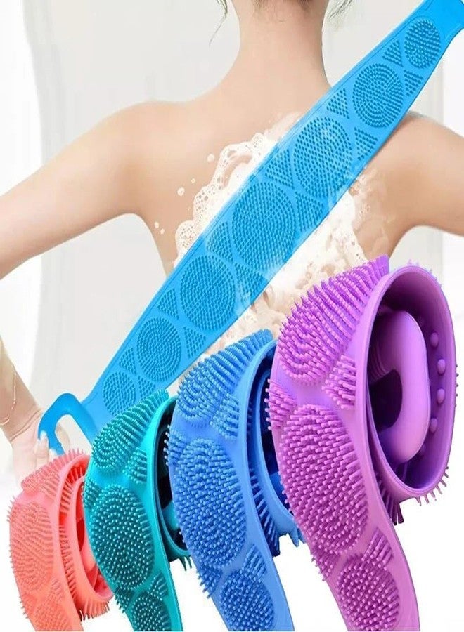 MEEO FASHIONS Silicone Body Back Scrubber, Double Side Bathing Brush for Skin Deep Cleaning Massage, Dead Skin Removal Exfoliating Belt for Shower, Body Brush for Bathing (Multi Color) Multipurpose - Image 4