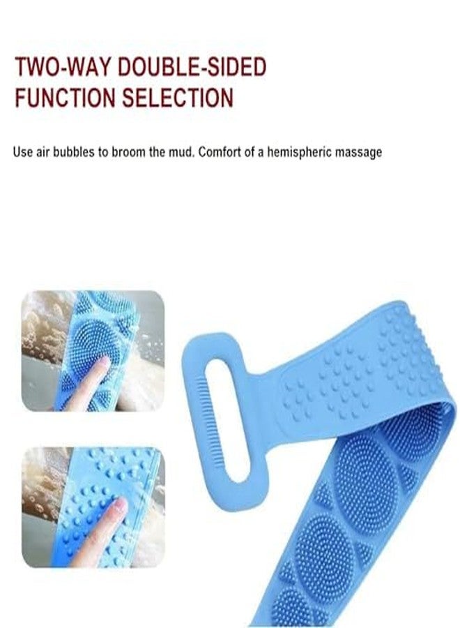 MEEO FASHIONS Silicone Body Back Scrubber, Double Side Bathing Brush for Skin Deep Cleaning Massage, Dead Skin Removal Exfoliating Belt for Shower, Body Brush for Bathing (Multi Color) Multipurpose - Image 5