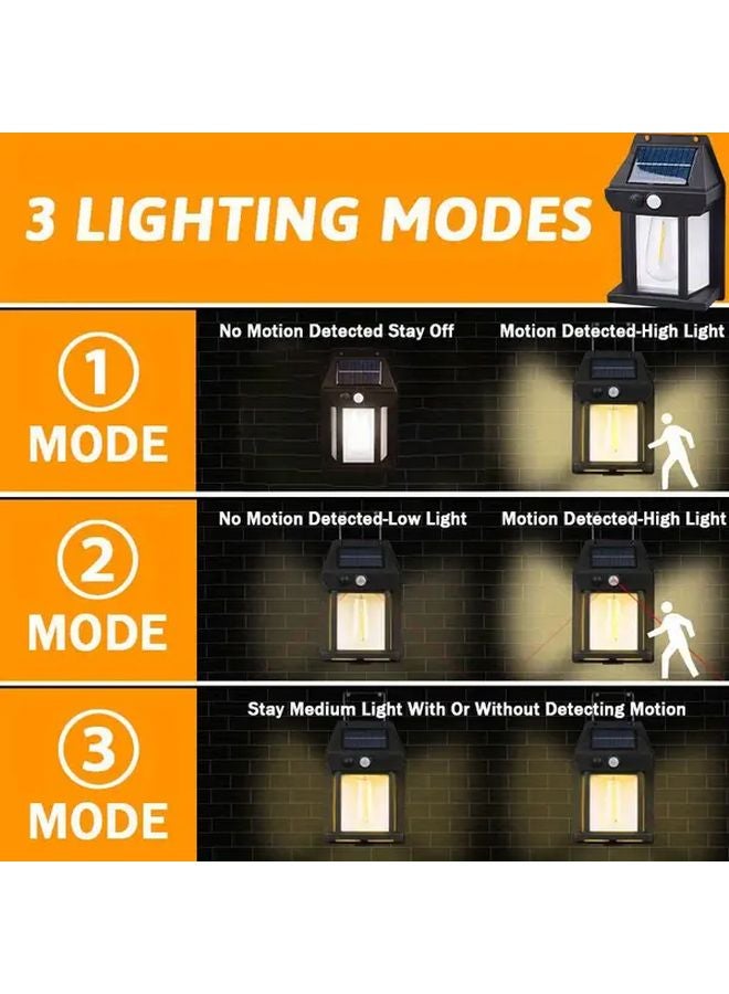 2pcs Solar Wall Lamp Motion Sensor Outdoor Garden Lights Yellow White LED - Image 4