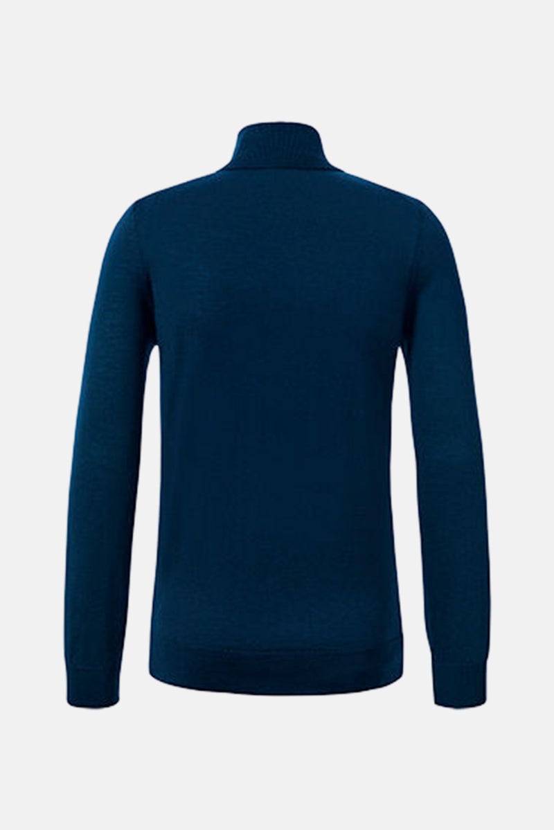 Tchibo Men Turtle Neck Plain Sweater, Navy Blue - Image 3
