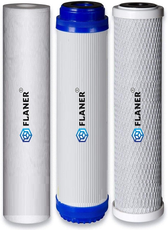 Flaner CTO GAC PP Spun Carbon Filter of 10 inch Set Sediment Water Filter Replacement Cartridge for Under Sink and Commercial RO Water Purifier (Pack of 3) - Image 1