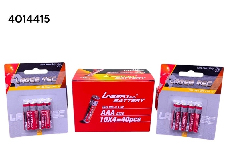 Lasertec AAA UM-4 R03 Batteries – Long-Lasting, 4-Piece Blister Pack