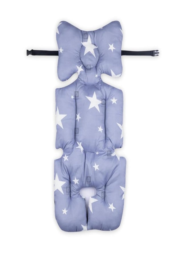 PRISO بطانة مقعد عربة الأطفال العالمية من بريزو، مصنوعة من شبكة داعمة للظهر، وسادة قابلة للتهوية للأطفال حديثي الولادة، مانعة للانزلاق، بتصميم مطبوع عليه نجوم. - Image 1