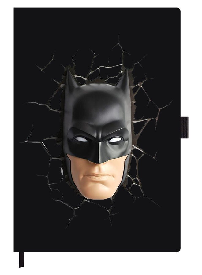 Theodor دفتر ملاحظات مصمم A5 سميك بغلاف أسود مع وجه باتمان - Image 1