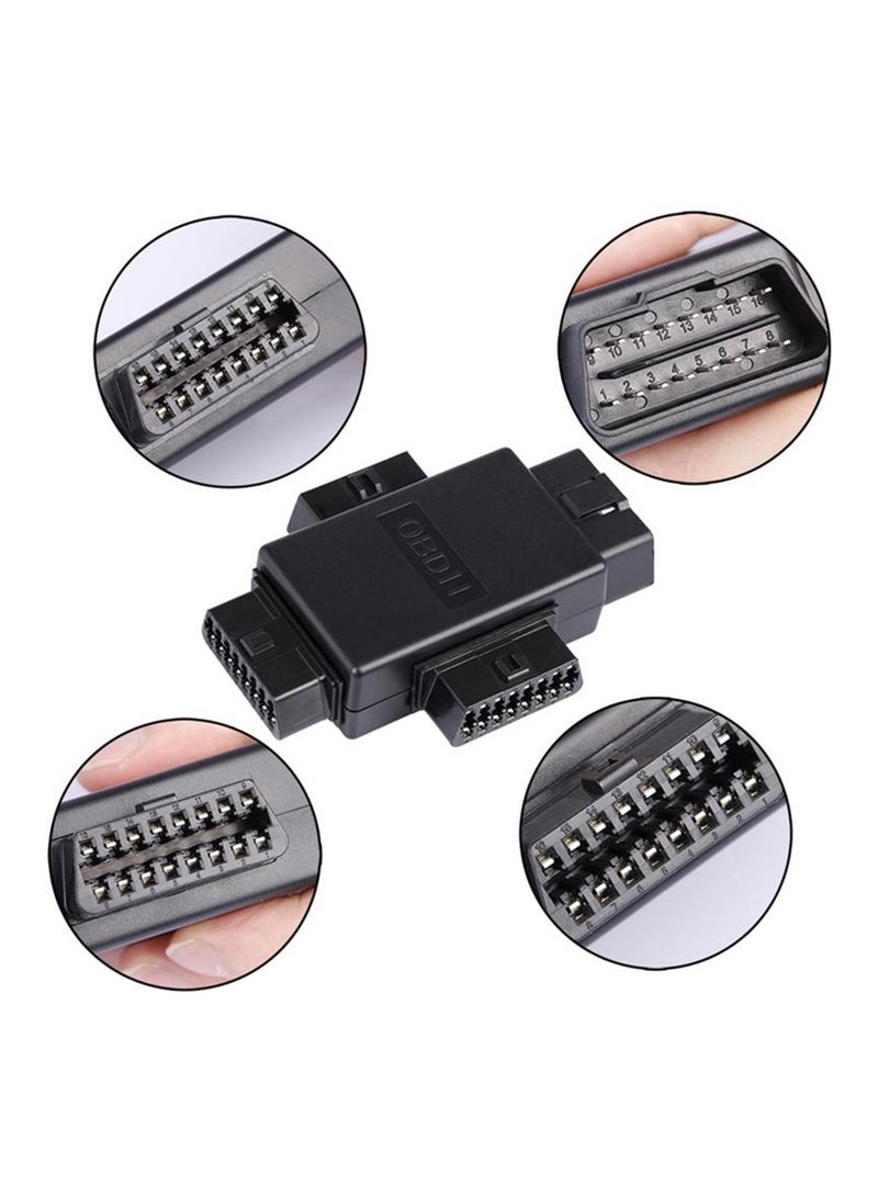 Generic 16PIN Car OBD Diagnostic Extended Plug OBD2 Splitter 1 Male to 3 females  - Image 2