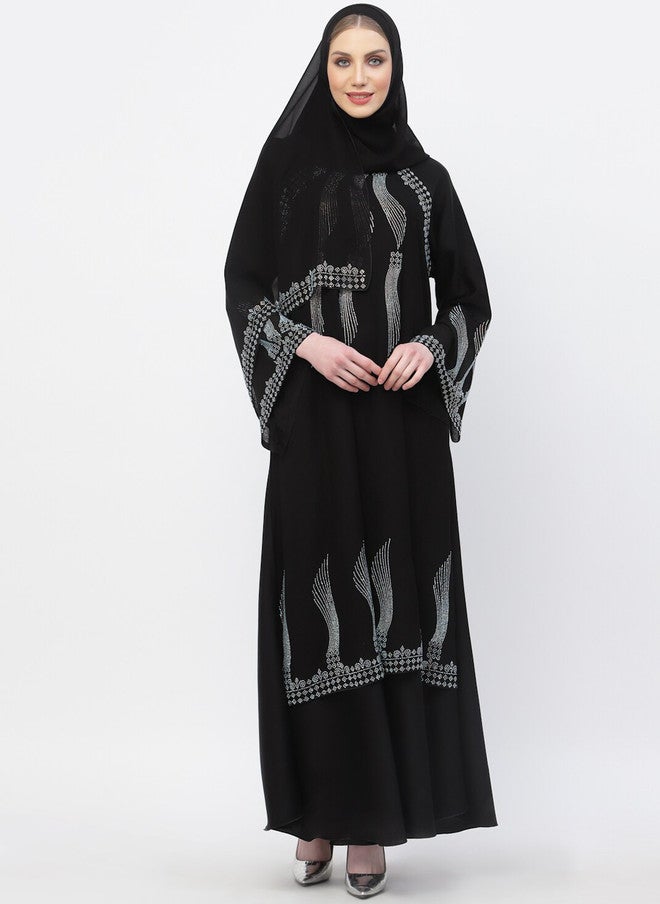 Arrabi برقع عرابي مزين بالتفاصيل مع وشاح - Image 1