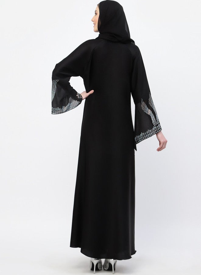 Arrabi برقع عرابي مزين بالتفاصيل مع وشاح - Image 4