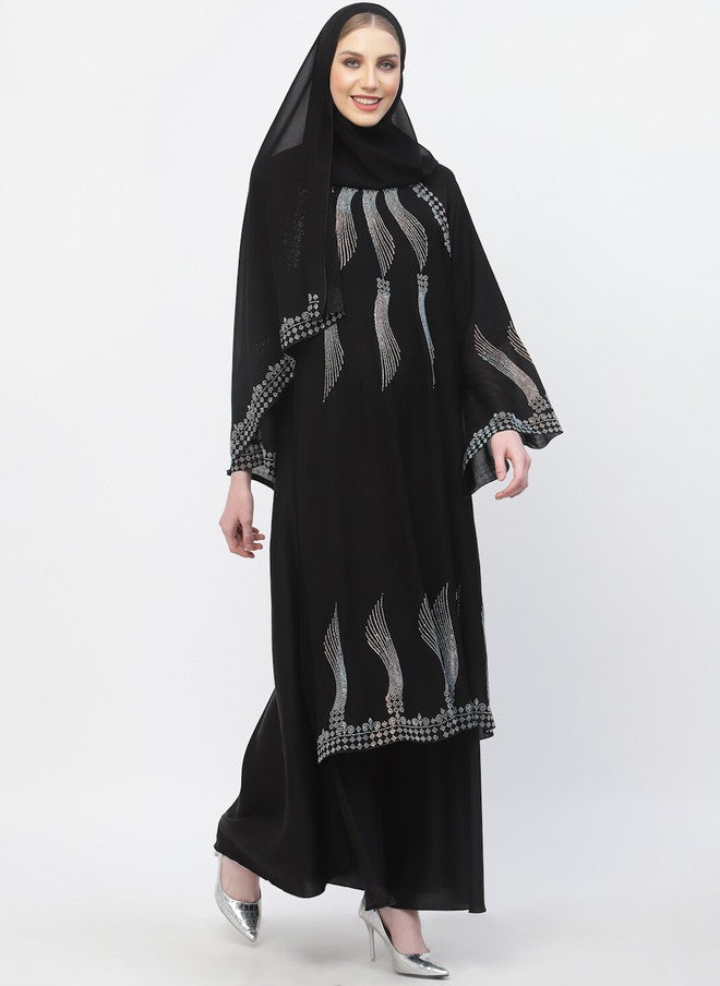 Arrabi برقع عرابي مزين بالتفاصيل مع وشاح - Image 3