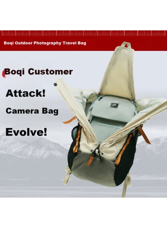 Vsgo Pocket Ranger Outdoor Photography Travel Bag, Off-white And Green, 25l, With Inner Liner, Backpack, Camera Bag, Men's Hiking Bag, Lightweight