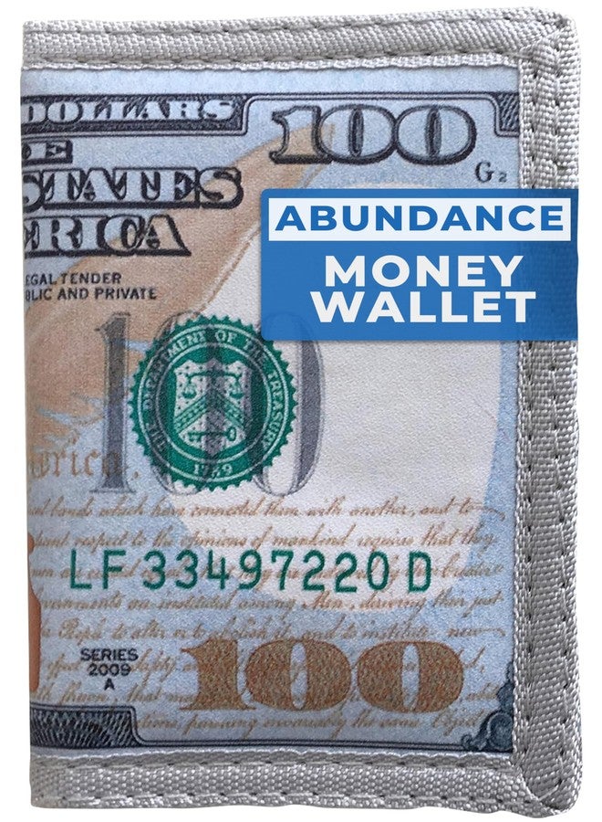 LUCKBOOSTIUM $100 Dollar Bill Trifold Wallet - Leather Money Holder for Men & Women, US Billfold with Card Slot & ID Window, Compact Folding Accessory for Men - Image 1