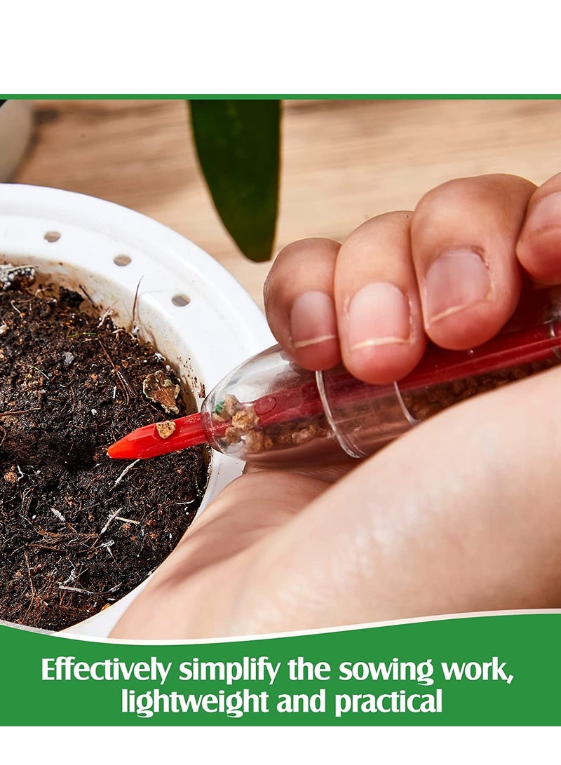Excefore Small Seed Planter Tool Mini Garden Hand Tools Distribute Seeds Evenly Indoor Outdoor Sowing Seed Dispenser with 2 Transplanting Tools for Plante Carrot Lettuce Grass Spinach Kale Radish Seed 4PCS - Image 4