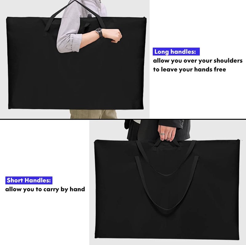 ZKOO ZKOO Large Size Art Portfolio Tote with Nylon Shoulder, Poster Board Storage Bag (24"*36"-Black)  - Image 3