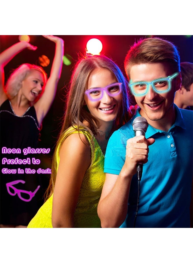 10 Pack Neon Glow Glasses Party Glasses Glow in The Dark UV Black Light Birthday Wedding Decorations Golw Party Supplies - Image 4