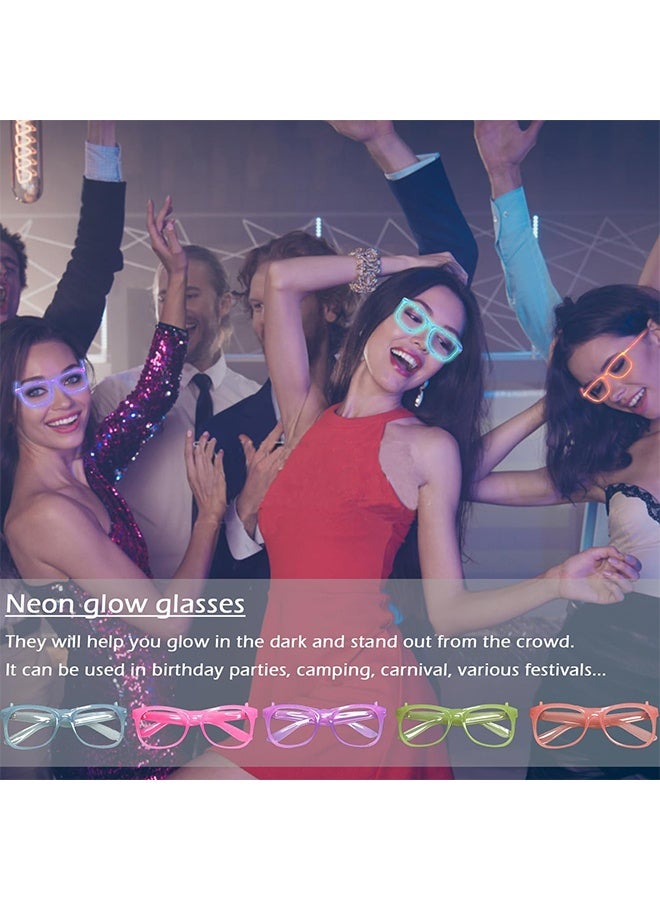 10 Pack Neon Glow Glasses Party Glasses Glow in The Dark UV Black Light Birthday Wedding Decorations Golw Party Supplies - Image 5