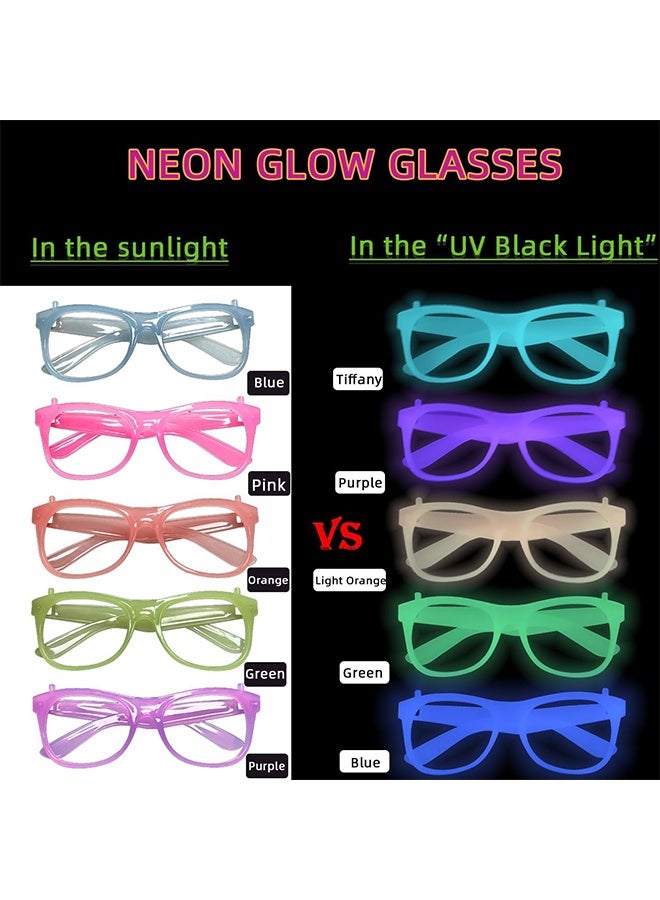 10 Pack Neon Glow Glasses Party Glasses Glow in The Dark UV Black Light Birthday Wedding Decorations Golw Party Supplies - Image 3