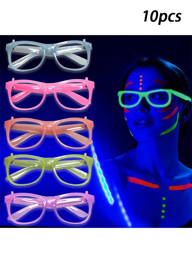 10 Pack Neon Glow Glasses Party Glasses Glow in The Dark UV Black Light Birthday Wedding Decorations Golw Party Supplies - Image 1