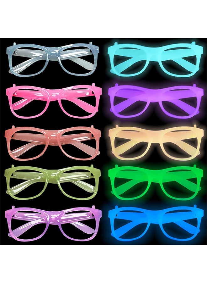 10 Pack Neon Glow Glasses Party Glasses Glow in The Dark UV Black Light Birthday Wedding Decorations Golw Party Supplies - Image 2