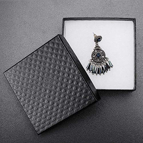 MESHA 52 PC Cardboard Jewelry Boxes, 3.5x3.5x1 Cotton Filled Jewelry Gift Box with Lid, Jewelry Boxes for Small Business, Packing, Shipping, Necklace, Earring, Bracelet, Black - Image 2