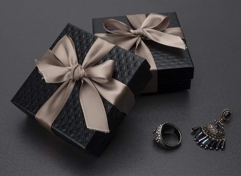 MESHA 52 PC Cardboard Jewelry Boxes, 3.5x3.5x1 Cotton Filled Jewelry Gift Box with Lid, Jewelry Boxes for Small Business, Packing, Shipping, Necklace, Earring, Bracelet, Black - Image 3