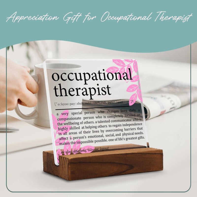 YODOCAMP Occupational Therapist Gift Clear Desk Decor Sign  Appreciation Gifts for Therapist  OT Definition Thank You Gift for Her Graduation Retirement  OT Plaque Signs for Medical Clinic Office - Image 5