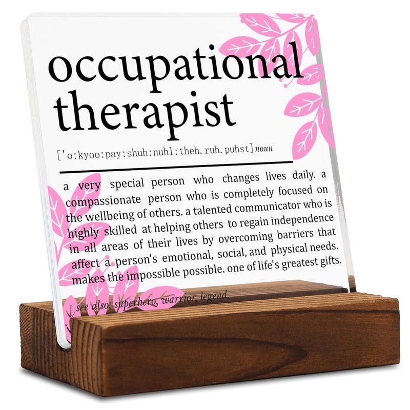 YODOCAMP Occupational Therapist Gift Clear Desk Decor Sign  Appreciation Gifts for Therapist  OT Definition Thank You Gift for Her Graduation Retirement  OT Plaque Signs for Medical Clinic Office - Image 1