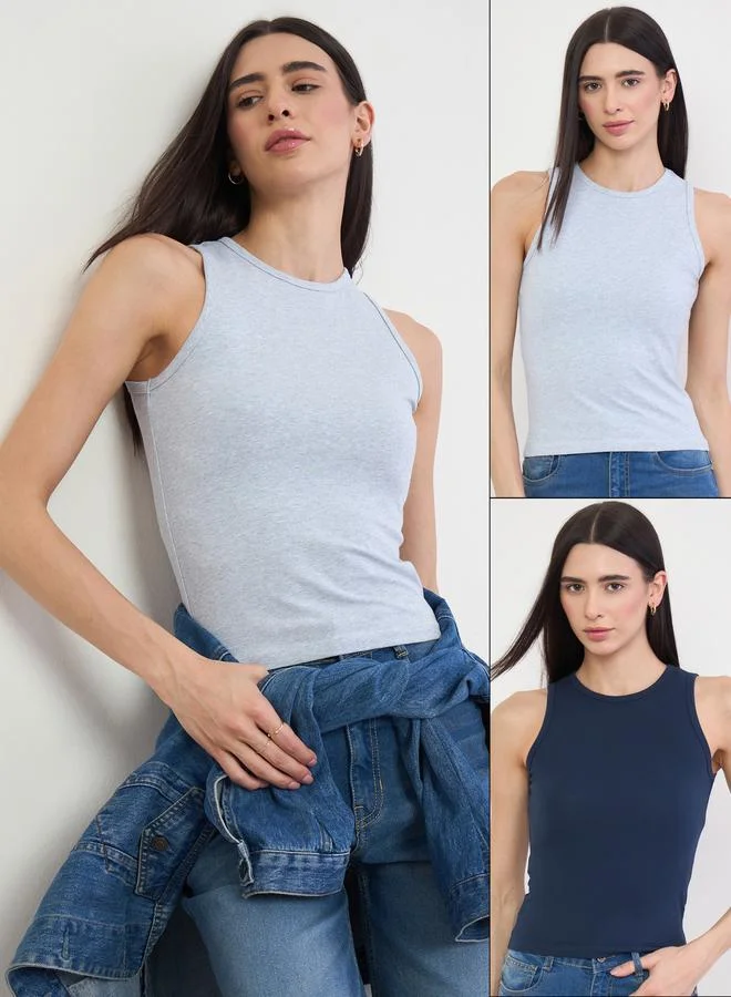 Styli Pack of 2 - Cotton Lycra Sleeveless Tank