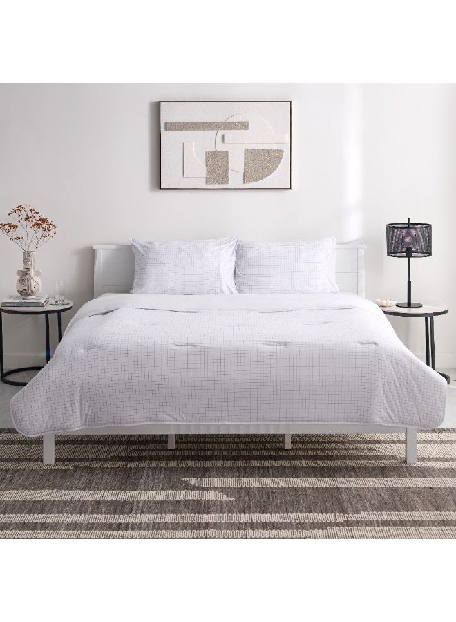 Home Box Ferum 3-Pieces Stripe Microfiber Jersey King Comforter Set 240 x 220 cm  - Image 5