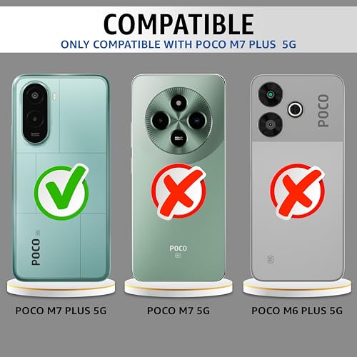 Cedo غطاء خلفي CEDO لهاتف Poco M7 Plus (5G) | حماية الكاميرا حافة مضادة للصدمات | حماية كريستالية أكريليكية واضحة 360 درجة TPU+PC | غطاء خلفي شفاف على شكل نسر (أسود) - Image 2