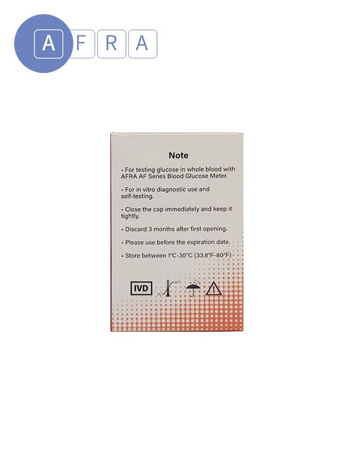 AFRA Blood Glucose Test Strips (50 Strips) – Model AF-100GMS | Accurate & Reliable Blood Sugar Monitoring | Compatible with Afra Glucose Meters  - Image 2