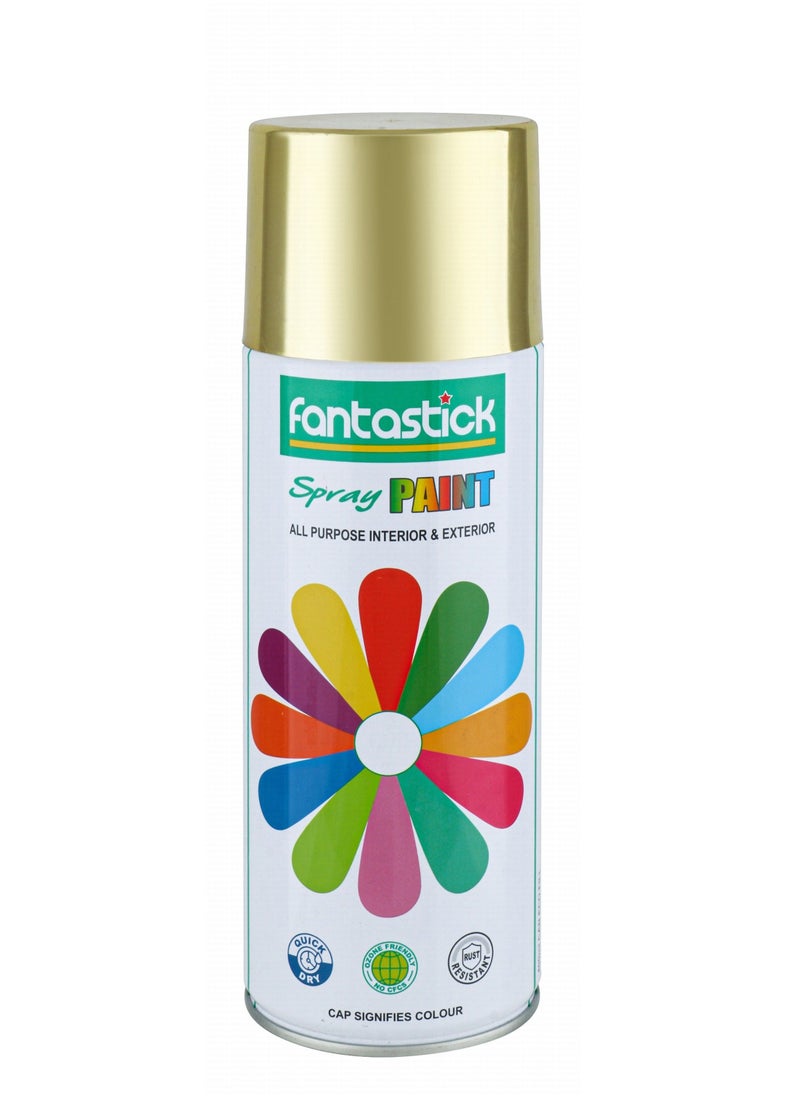 Fantastick 400ml All Purpose Spray Paint Bright Gold Color  - Image 1