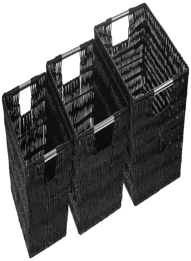 Whitmor Rattique Storage Baskets - Black - (3 Piece Set) - Image 1