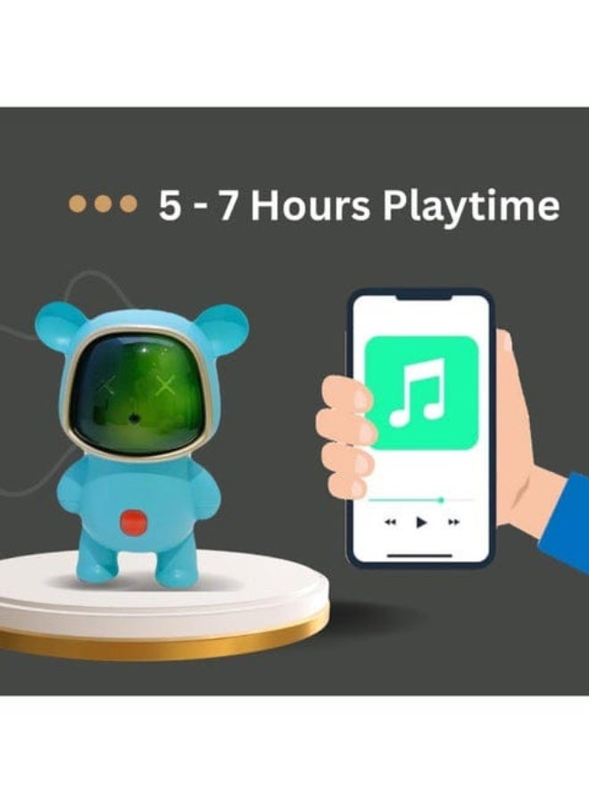 BDT مكبر صوت لاسلكي AN152 صغير يعمل بتقنية البلوتوث اللاسلكي| 5-7 ساعات من وقت التشغيل| أضواء RGB زاهية| تأثير صوتي RGB| أوضاع تشغيل متعددة BTV5.3/TF بطاقة BTV5.3/TF/محرك أقلام ومنفذ شحن من النوع C (أزرق) - Image 3