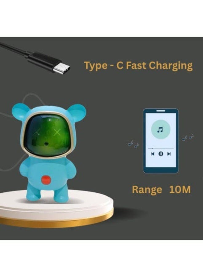 BDT مكبر صوت لاسلكي AN152 صغير يعمل بتقنية البلوتوث اللاسلكي| 5-7 ساعات من وقت التشغيل| أضواء RGB زاهية| تأثير صوتي RGB| أوضاع تشغيل متعددة BTV5.3/TF بطاقة BTV5.3/TF/محرك أقلام ومنفذ شحن من النوع C (أزرق) - Image 2