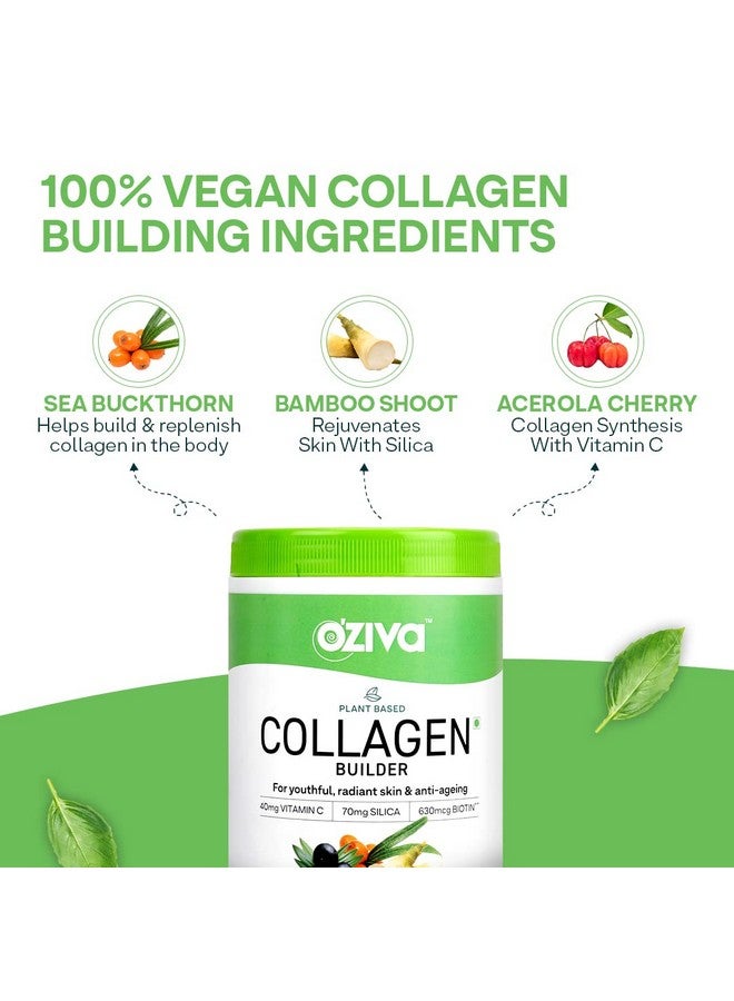 OZiva Plant Based Collagen Builder for Glowing & Youthful Skin | Collagen Powder for Women & Men | With Biotin, Silica & Vitamin C (Collagen Berry Orange + Biotin Xtra) - Image 2