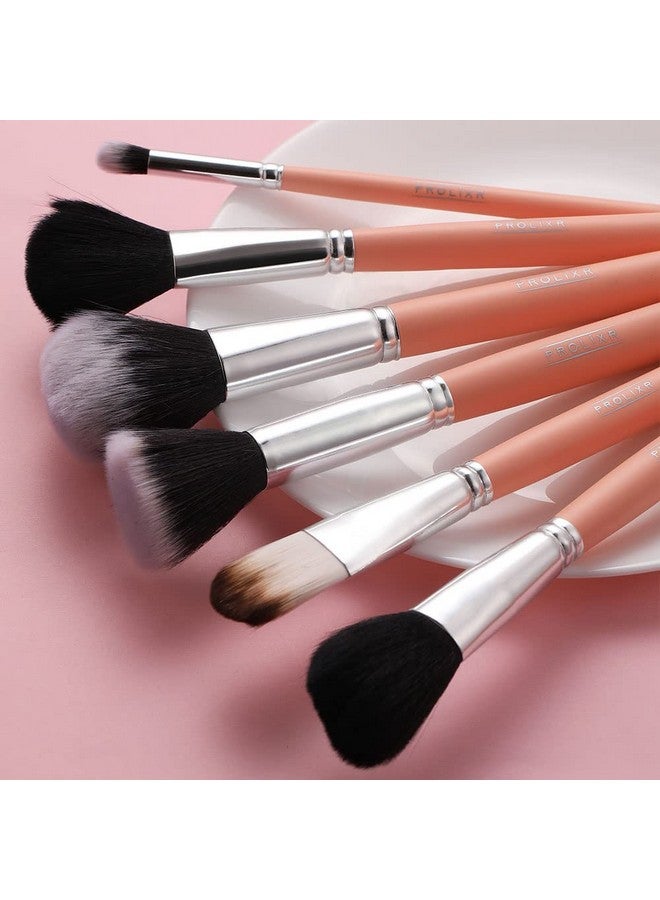 Prolixr Professional Face Makeup Brush Set - With Prolixr's Pink Pouch - For Foundation, Contour, Blush, Concealer - Synthetic Makeup Brushes - Vegan & Cruelty Free - 6 Pieces - Image 3