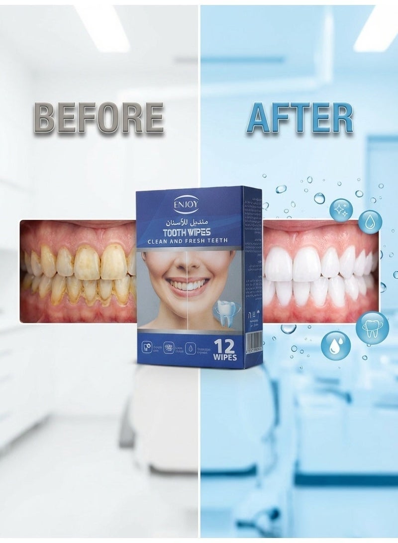 Enjoy Tooth Wipes – Clean & Fresh Teeth Wipes Oral Care Cleaning Wipes for Teeth & Gums Instant Fresh Breath Easy Dental Hygiene On-the-Go - Image 3
