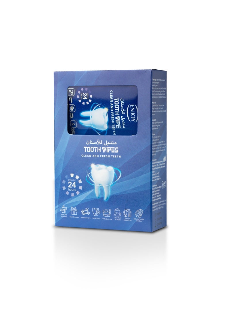 Enjoy Tooth Wipes – Clean & Fresh Teeth Wipes Oral Care Cleaning Wipes for Teeth & Gums Instant Fresh Breath Easy Dental Hygiene On-the-Go - Image 1
