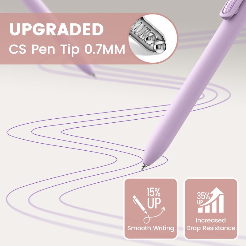 JIMMIDDA Colorful Gel Pens - 8 Pcs Colored Ink Pens Coloring | 0.7MM Smooth Writing Medium Point - Quick Drying Retractable Colored Pen for Journaling Note Taking (Morandi - 8Pcs - Image 4