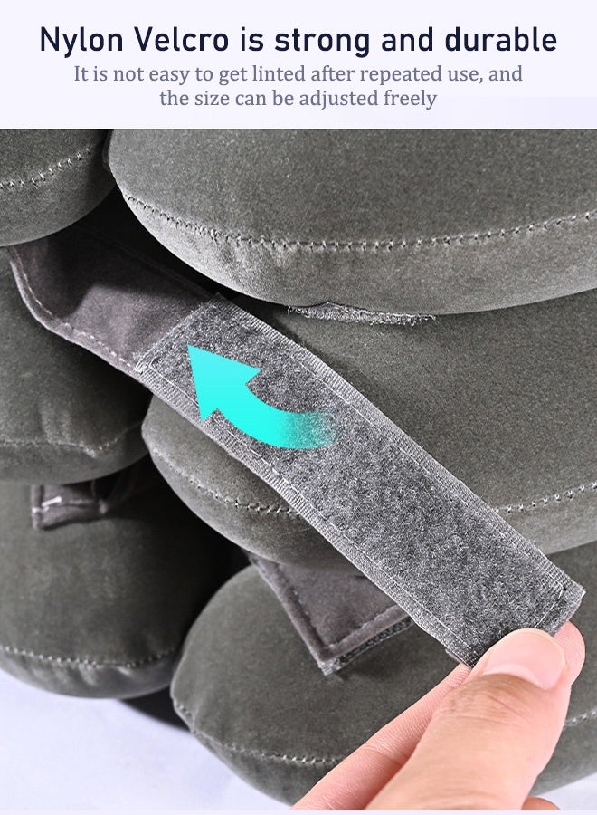 3 Tube Inflatable Cervical Neck Traction Device Adjustable Air Inflation Neck Traction – Portable Cervical Support Device with Pump - Image 2