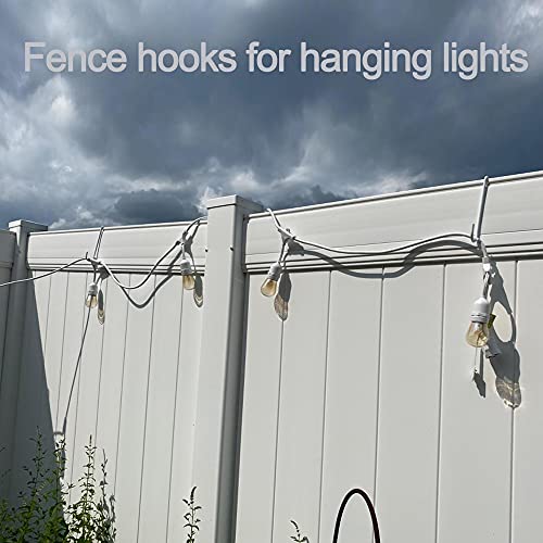 HiGift 12 Pack Vinyl Fence Hooks, 2 x 6 inch Patio Hangers Powder Coated Steel Fence Hangers for Hanging Plants, Planters, Bird Feeders, Lights, Pool Tools (White) - Image 5