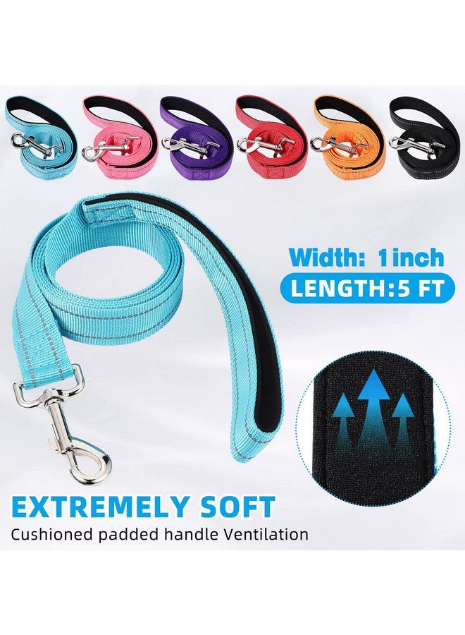 Sanwuta 6 Sets Reflective Dog Leash and Collar Set, Nylon Leashes Adjustable Dog Collar Heavy Duty Padded Handle Leash for Small Medium Large Dogs Walking Training(Lovely Color) - Image 2
