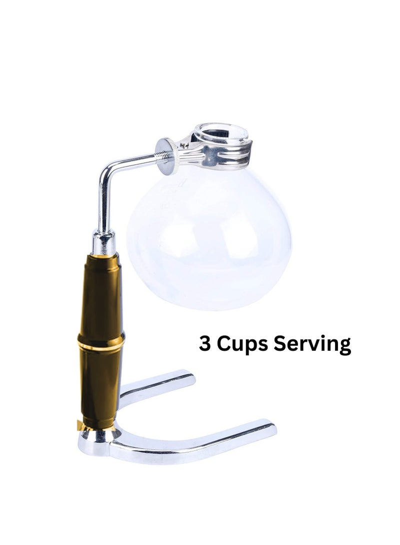 Liying 3cup Tabletop Siphon (Syphon) Coffee Maker with Alcohol Burner, Plastic Coffee Powder Spoon, Filter Cloth and Wooden Stirrer (Wooden Handle)  - Image 5