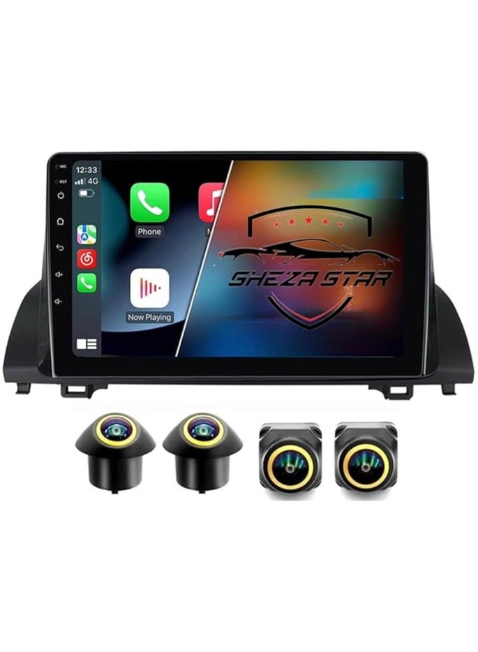 SHEZA STAR Android Car Stereo for Honda Accord 10th 2018-2022 4GB RAM 64GB ROM Support Carplay, M-Link Wi-Fi BT, Radio GPS, 10 Inch IPS.QLED, Fast interface, Touch Screen with 360D Camera Included  - Image 1